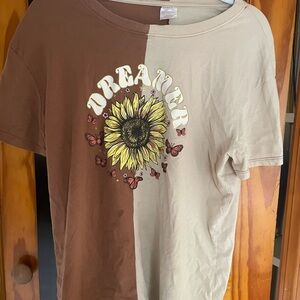 No Boundaries Brown and Cream Knit Top